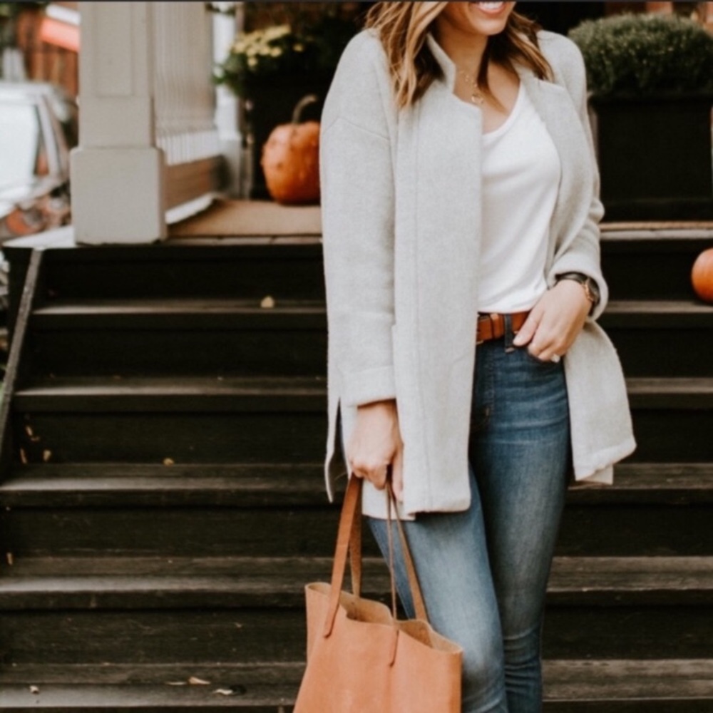 Madewell Gray Spencer Sweater Coat